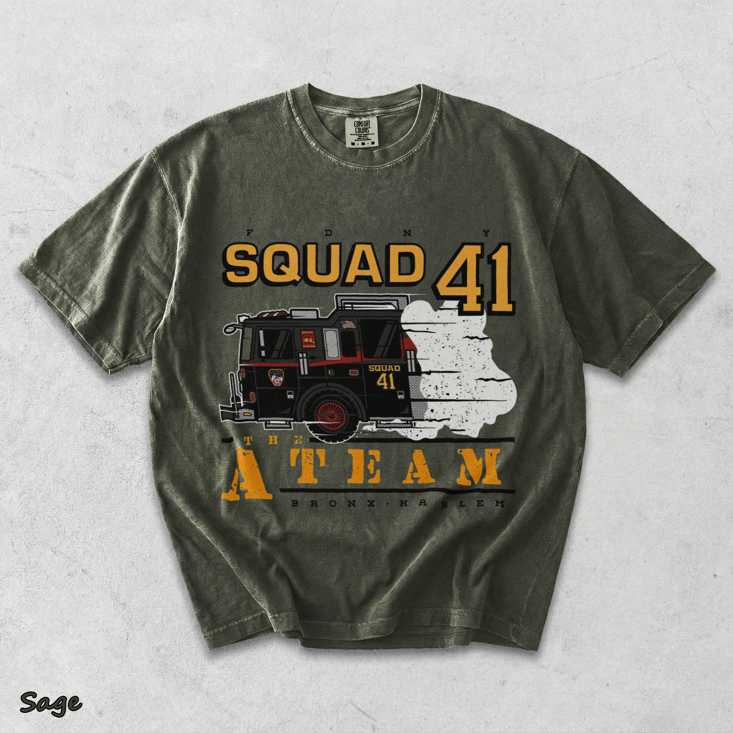 FDNY Squad 41 White - Sage mockup