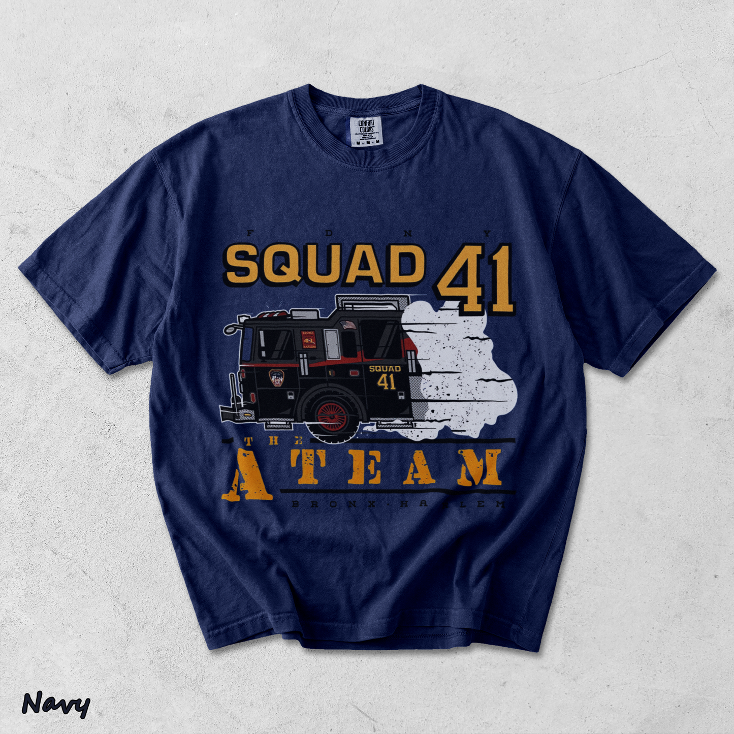 FDNY Squad 41 White - True Navy mockup