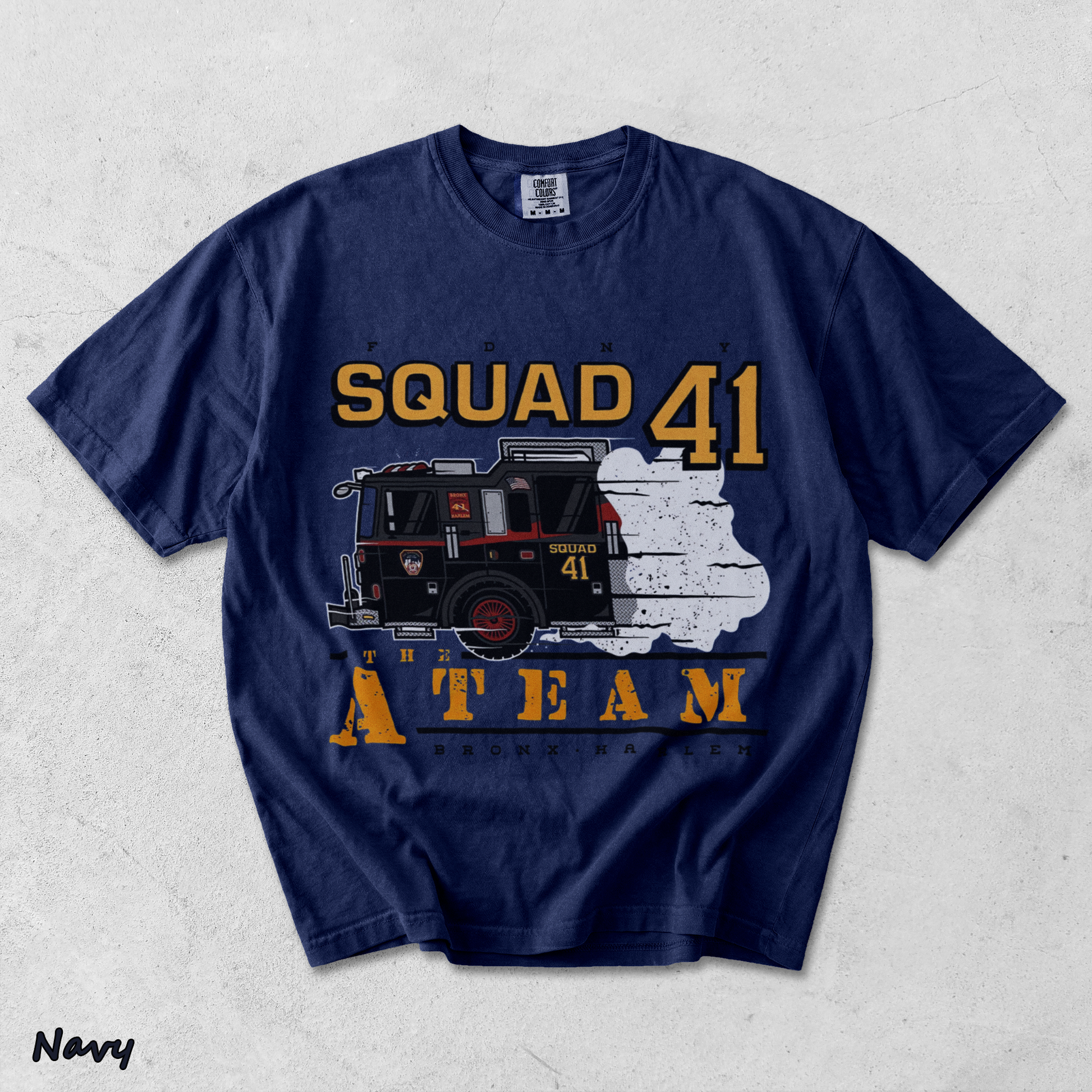 FDNY Squad 41 White - True Navy mockup