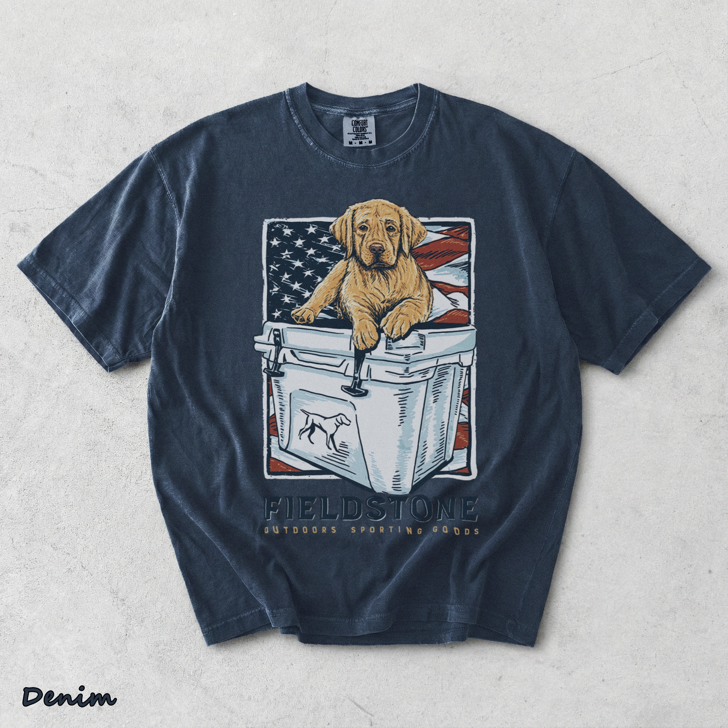 Fieldstone Cooler Puppy - Denim mockup