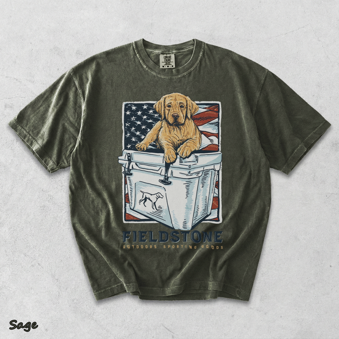 Fieldstone Cooler Puppy - Sage mockup