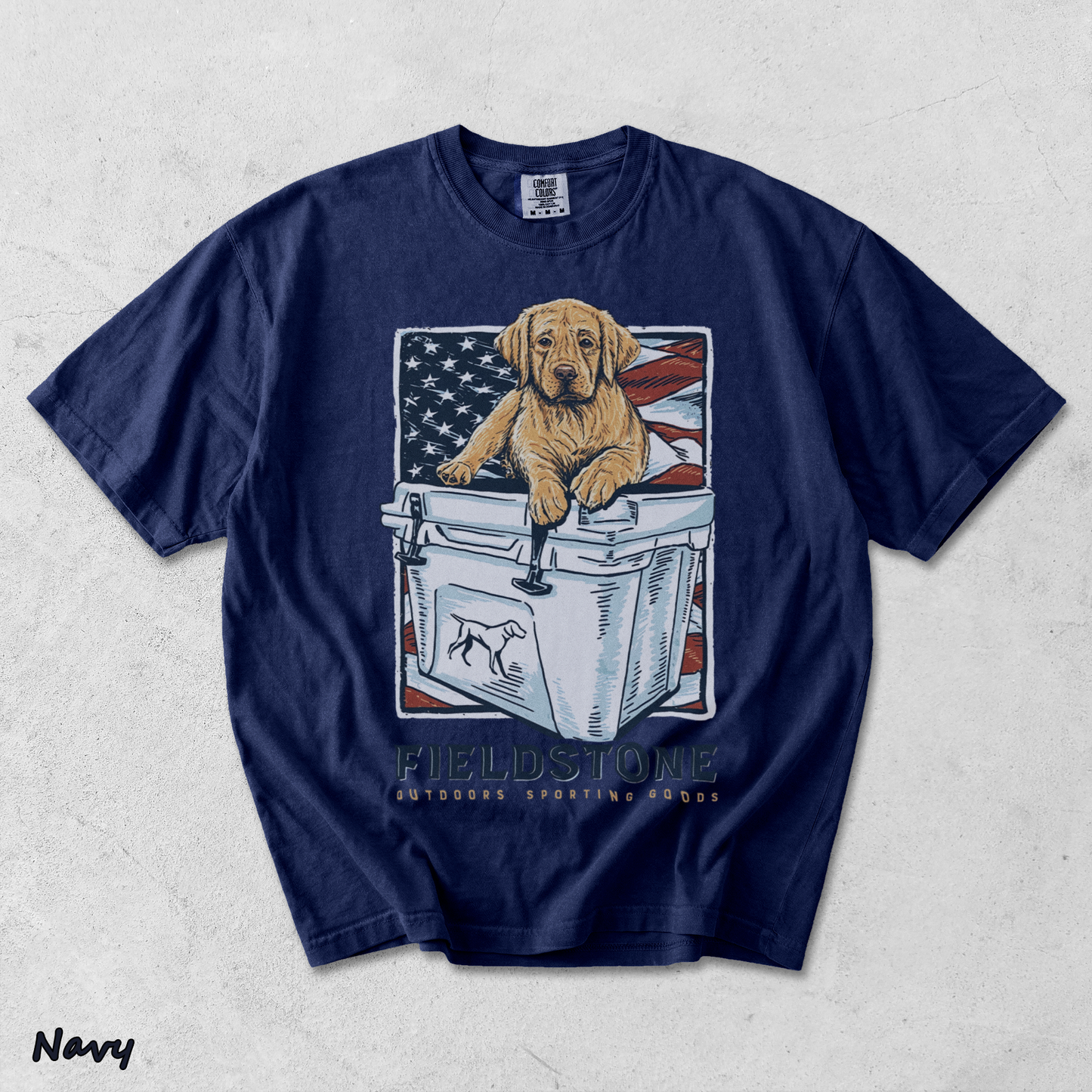 Fieldstone Cooler Puppy - True Navy mockup