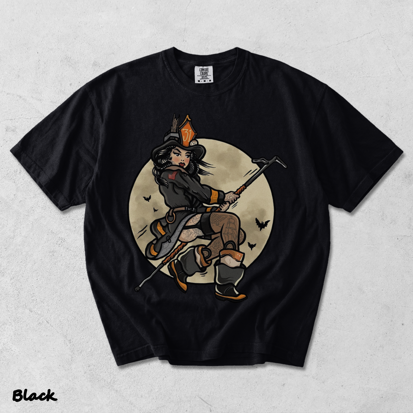 Firefighter Witch - Black mockup