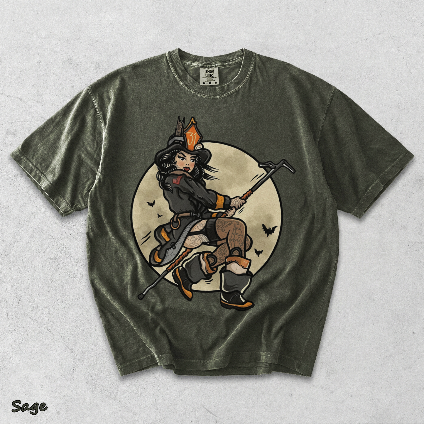 Firefighter Witch - Sage mockup