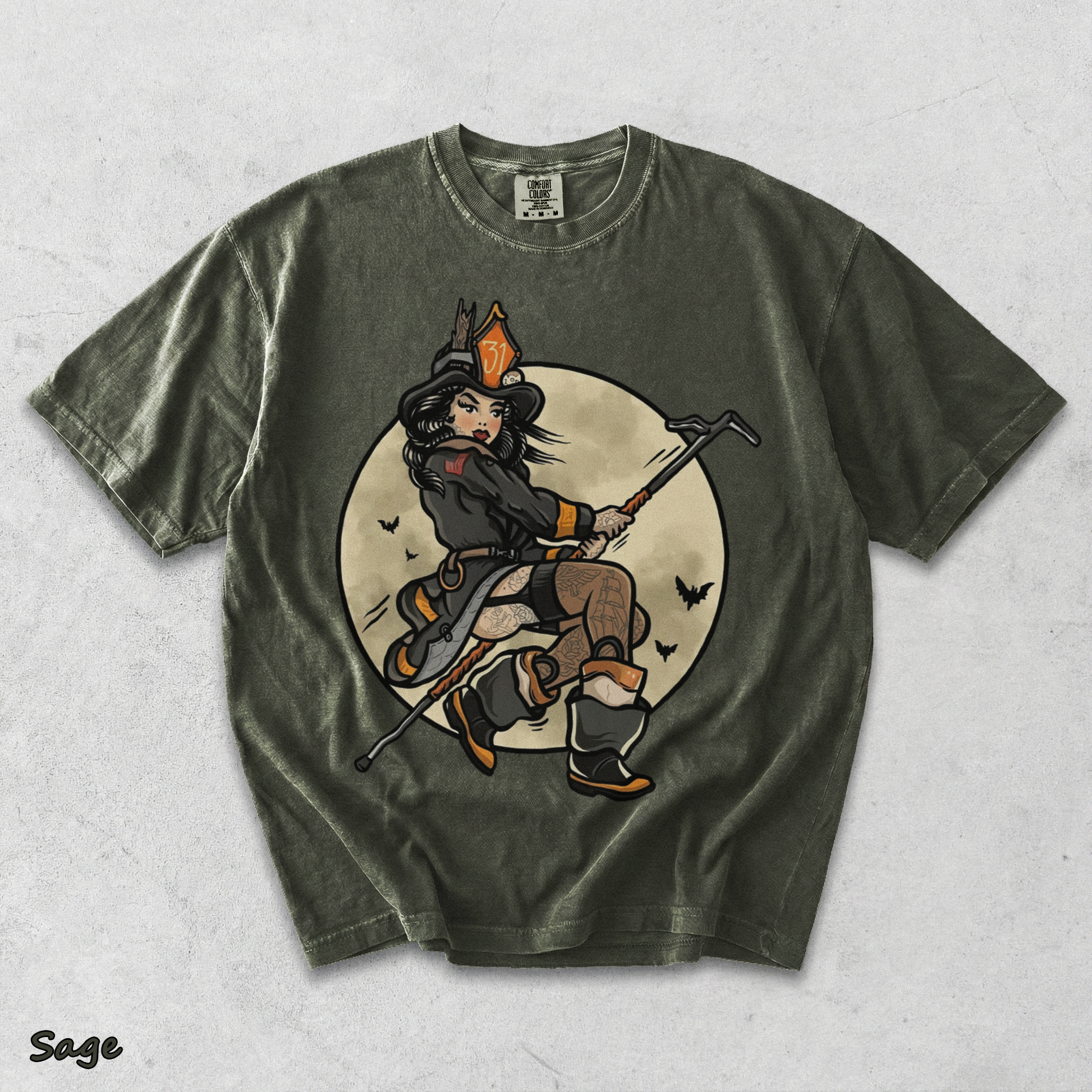 Firefighter Witch - Sage mockup