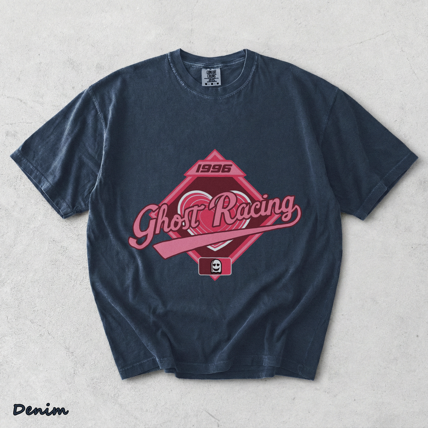 Ghost Racing Heart - Denim mockup