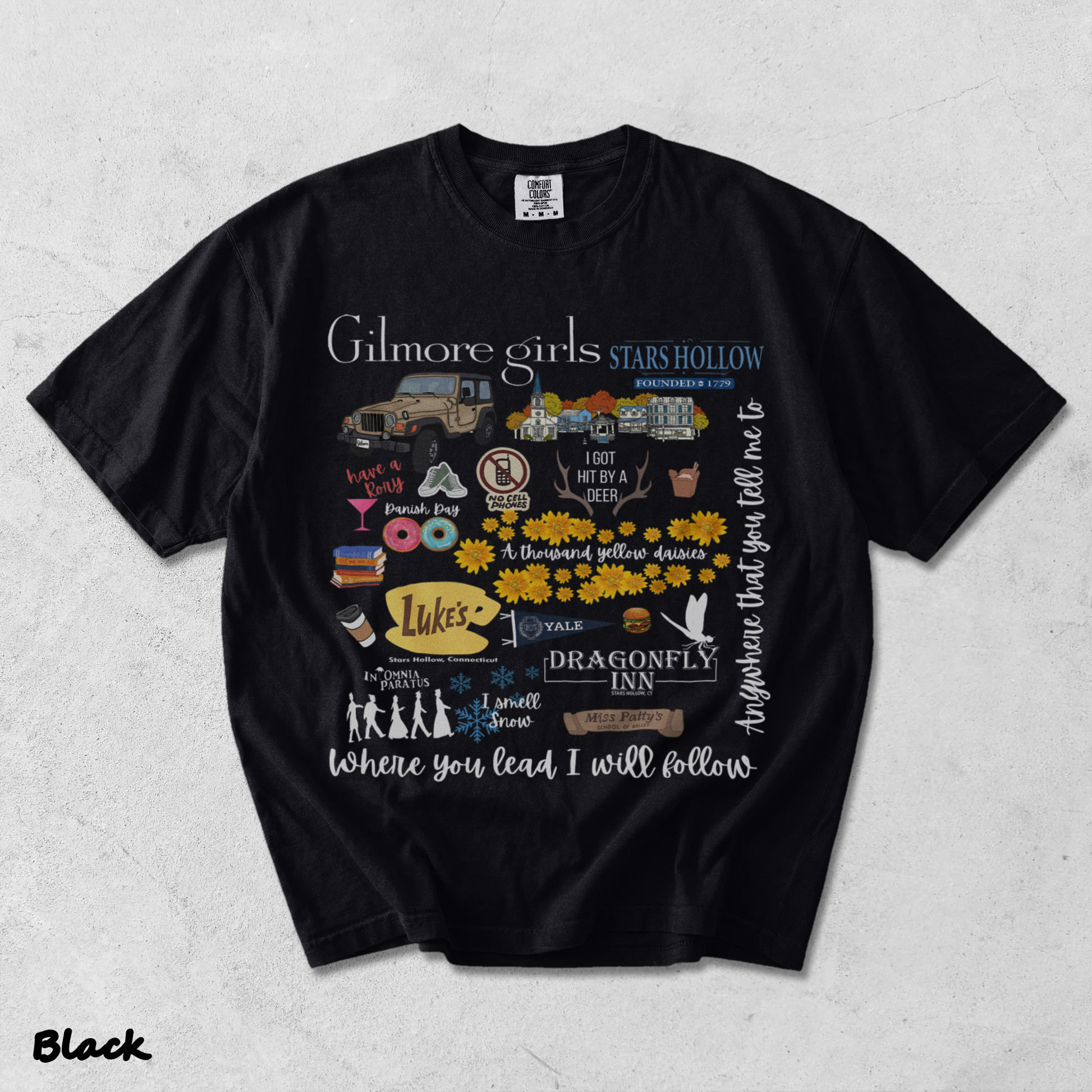 Gilmore girls sweatshirt, Stars Hollow - Black mockup