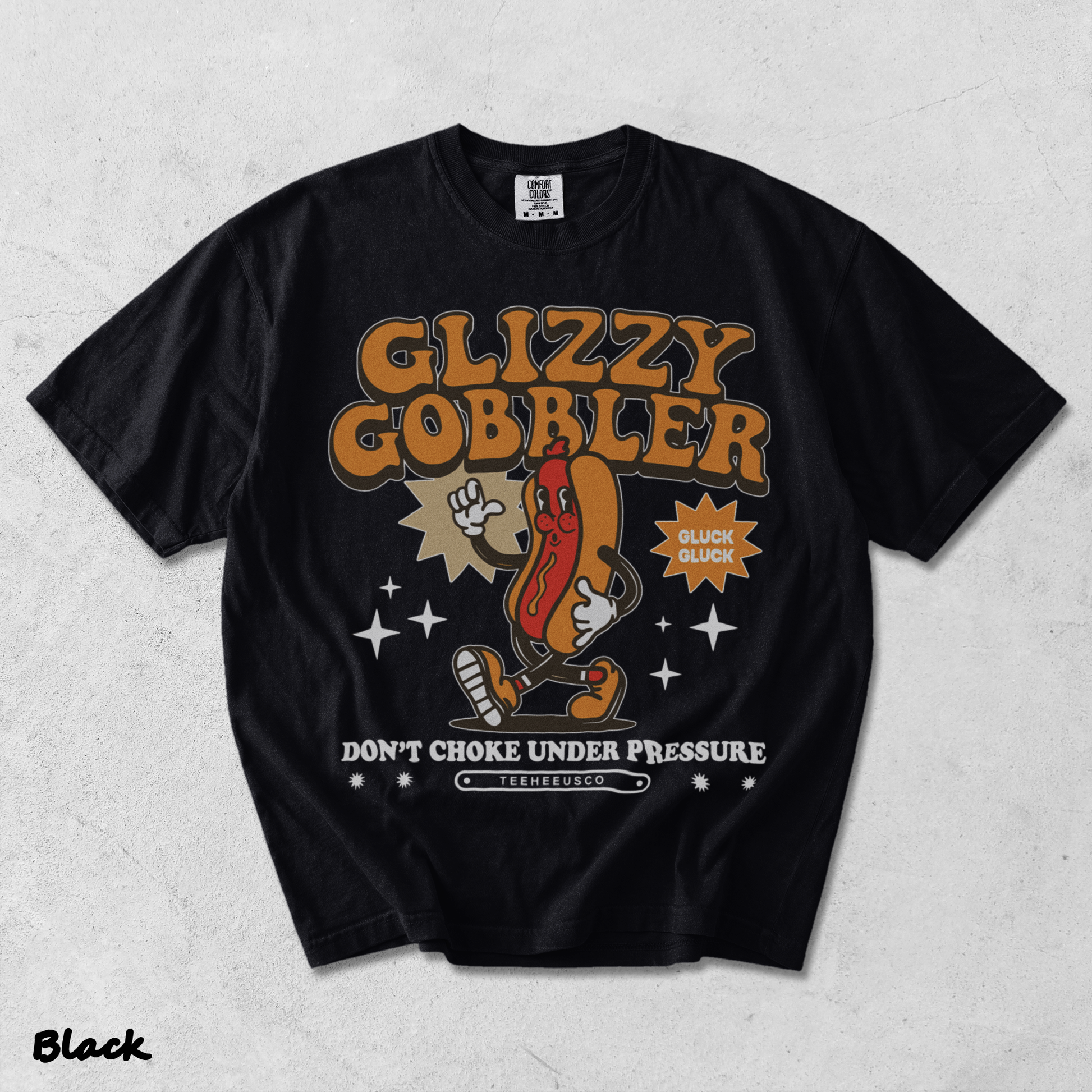 glizzy gobbler Back - Black mockup