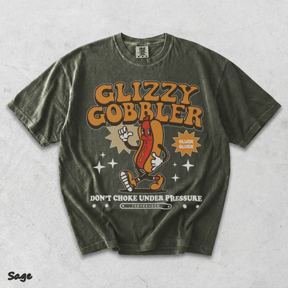 glizzy gobbler Back - Sage mockup