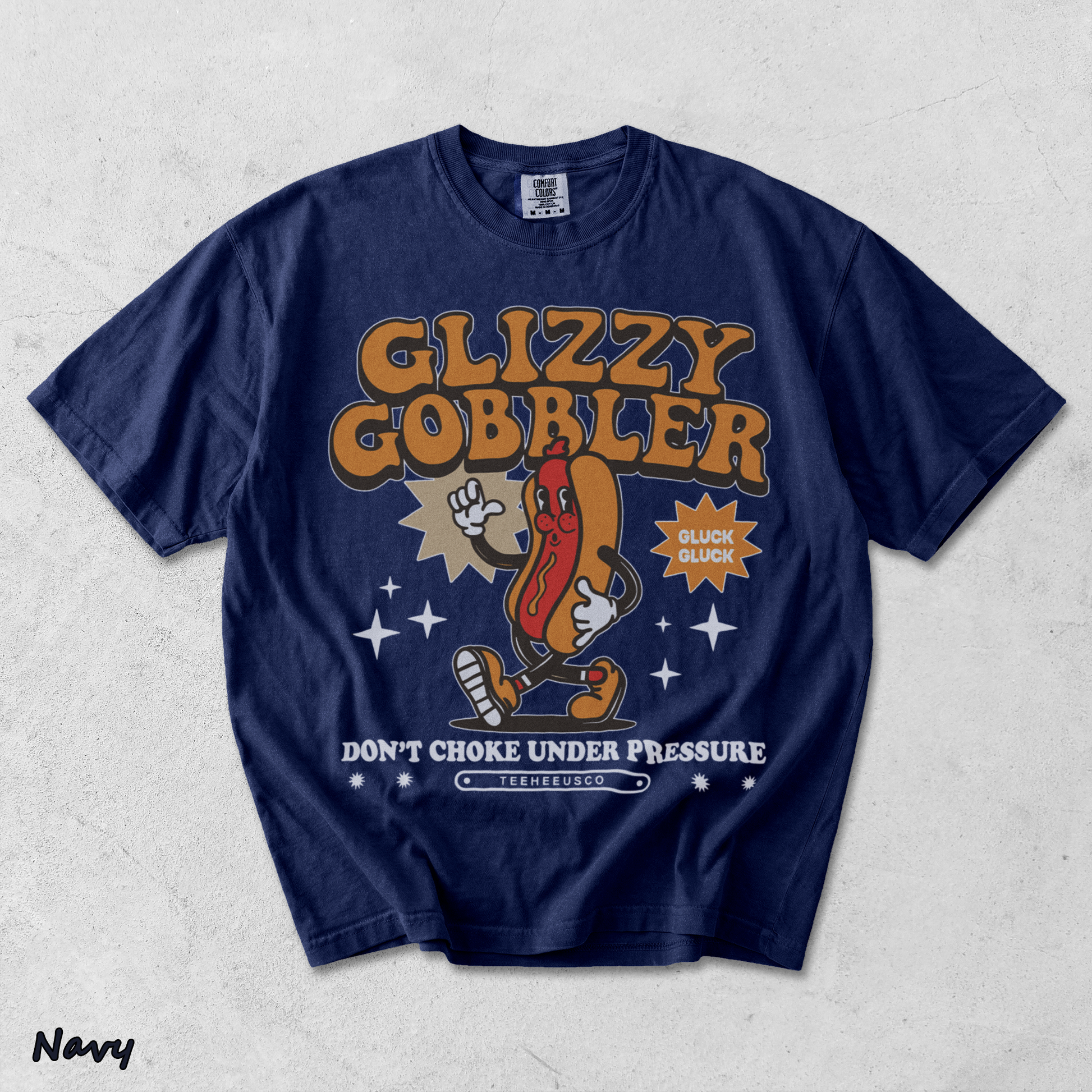 glizzy gobbler Back - True Navy mockup