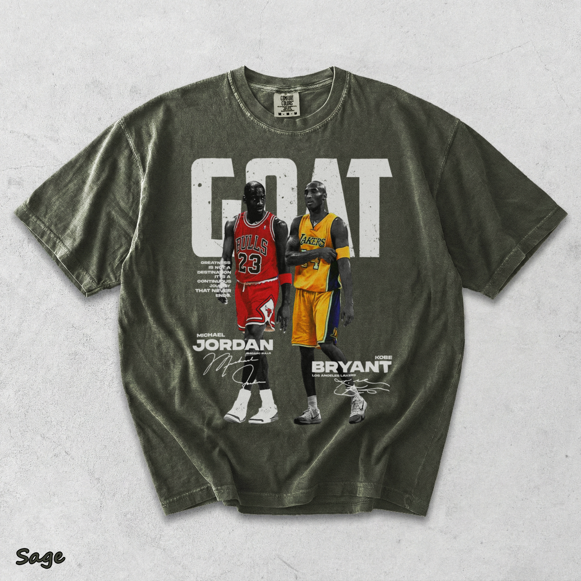 Goat MJ And Kb Bryant - Sage mockup