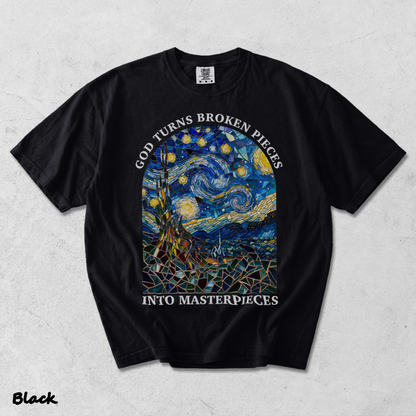 GOD TURNS BROKEN PIECES - Black mockup