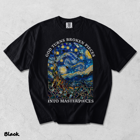 GOD TURNS BROKEN PIECES - Black mockup