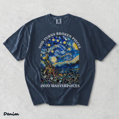 GOD TURNS BROKEN PIECES - Denim mockup