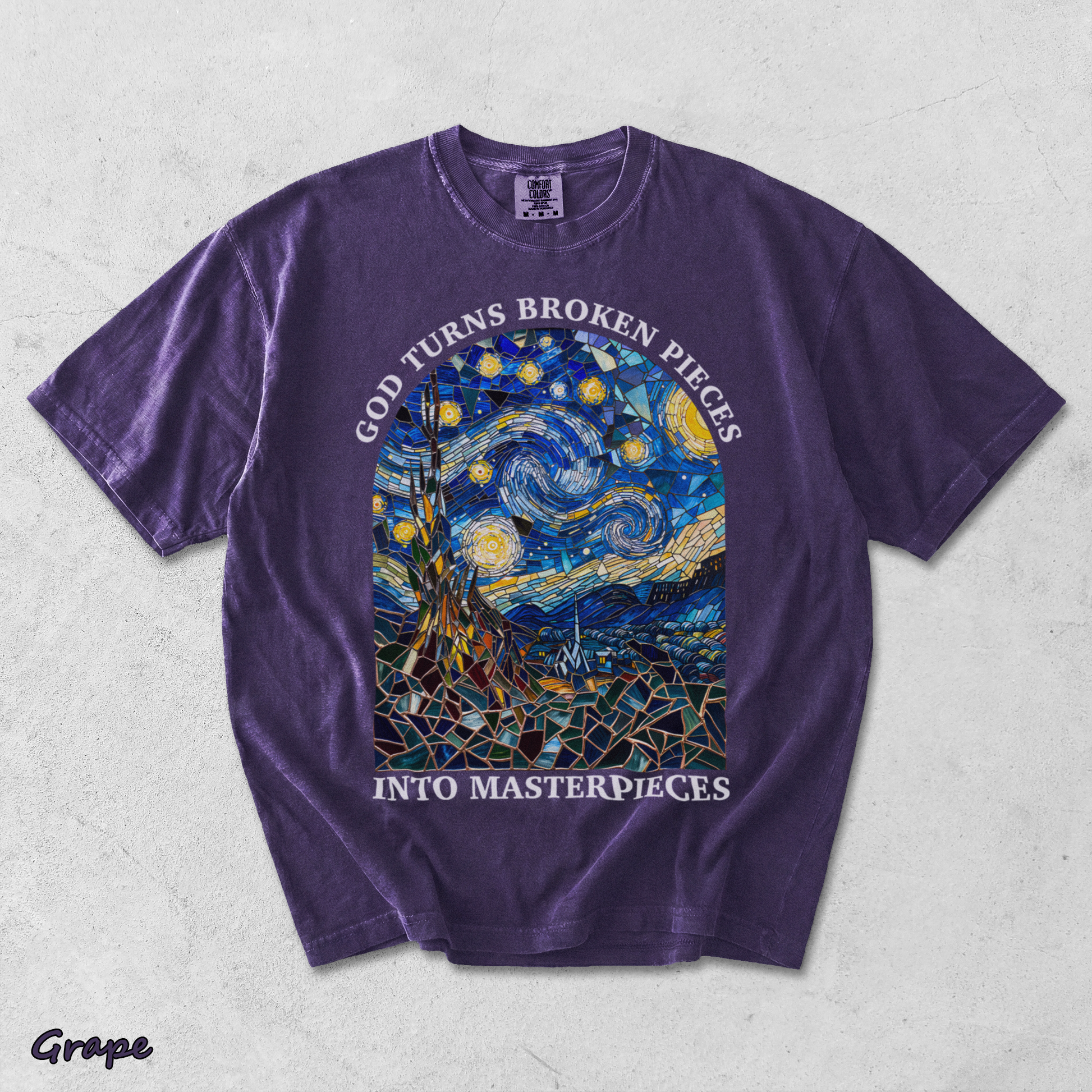 GOD TURNS BROKEN PIECES - Grape mockup