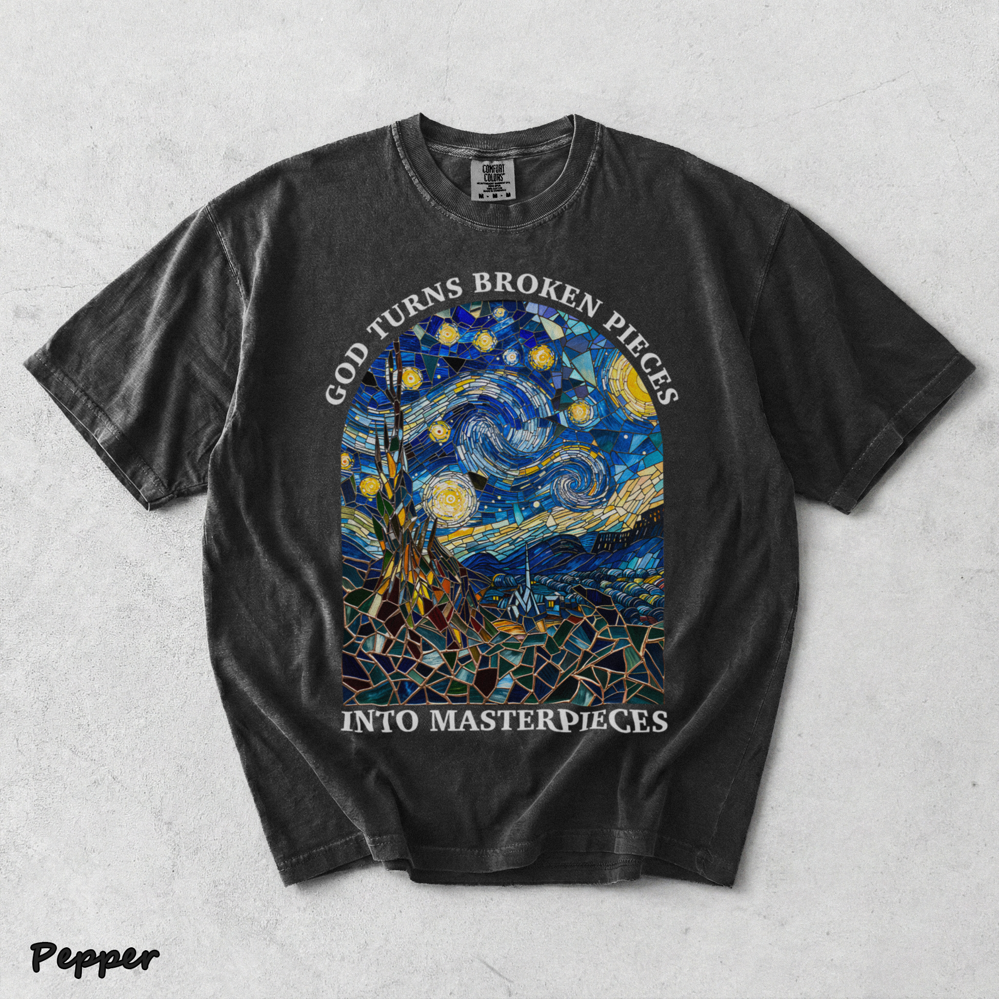 GOD TURNS BROKEN PIECES - Pepper mockup