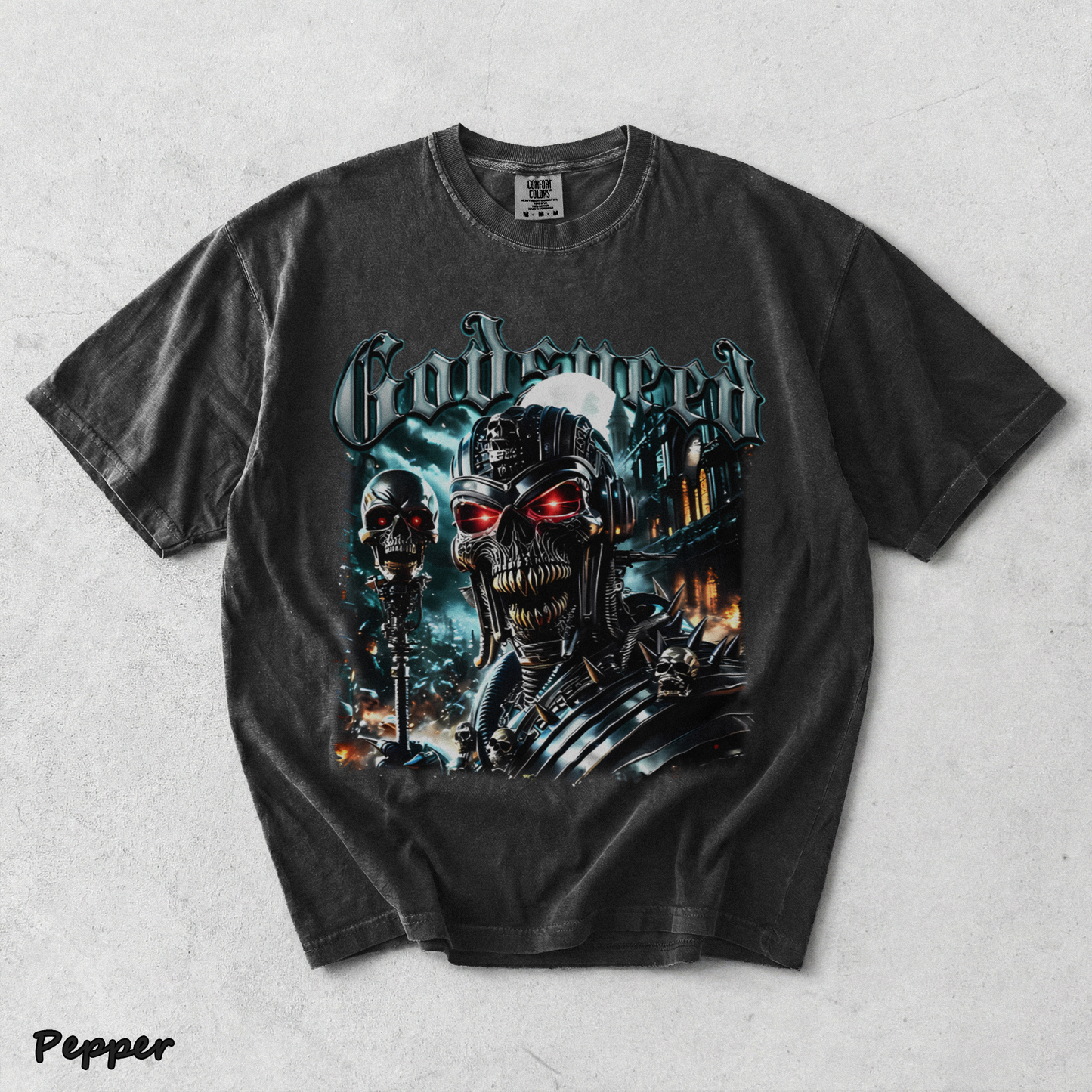 Godspeed Skull Tee - Pepper mockup