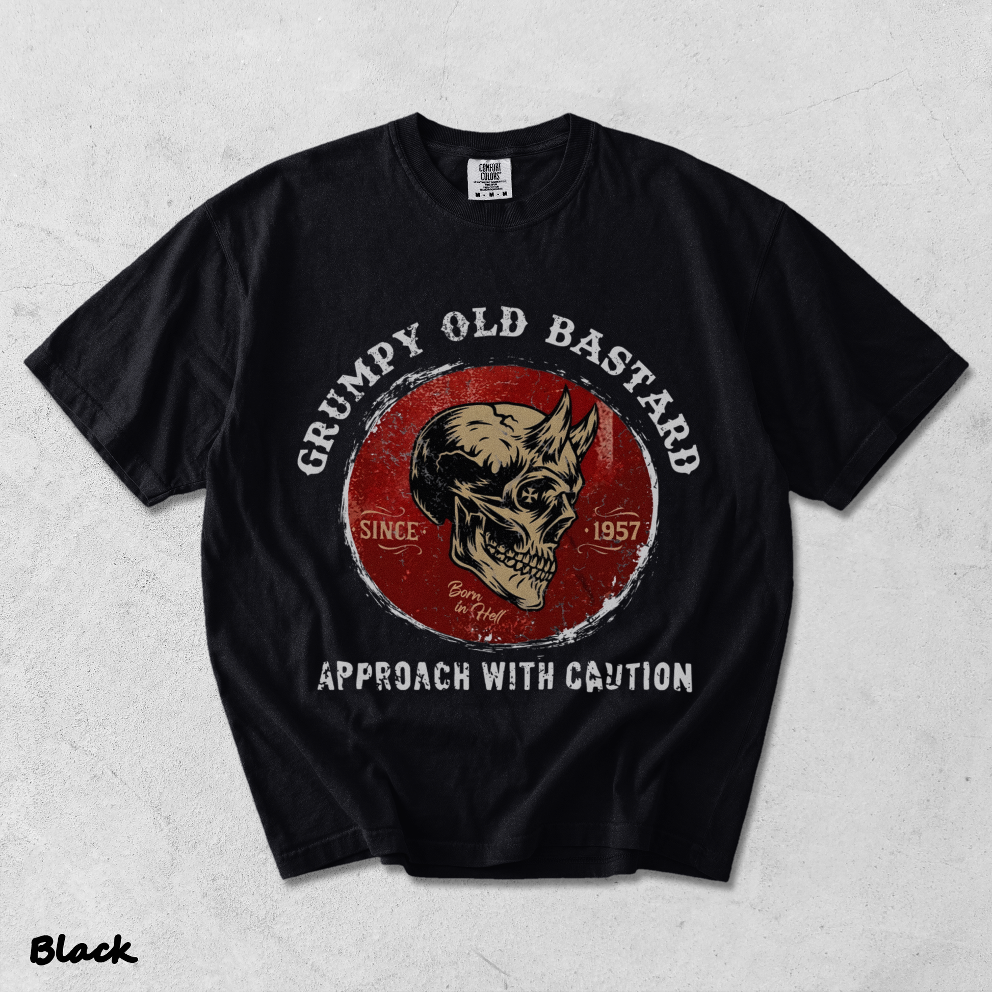 GRUMPY OLD BASTARD APPORACH WITH CAUTION Nemo black - Black mockup