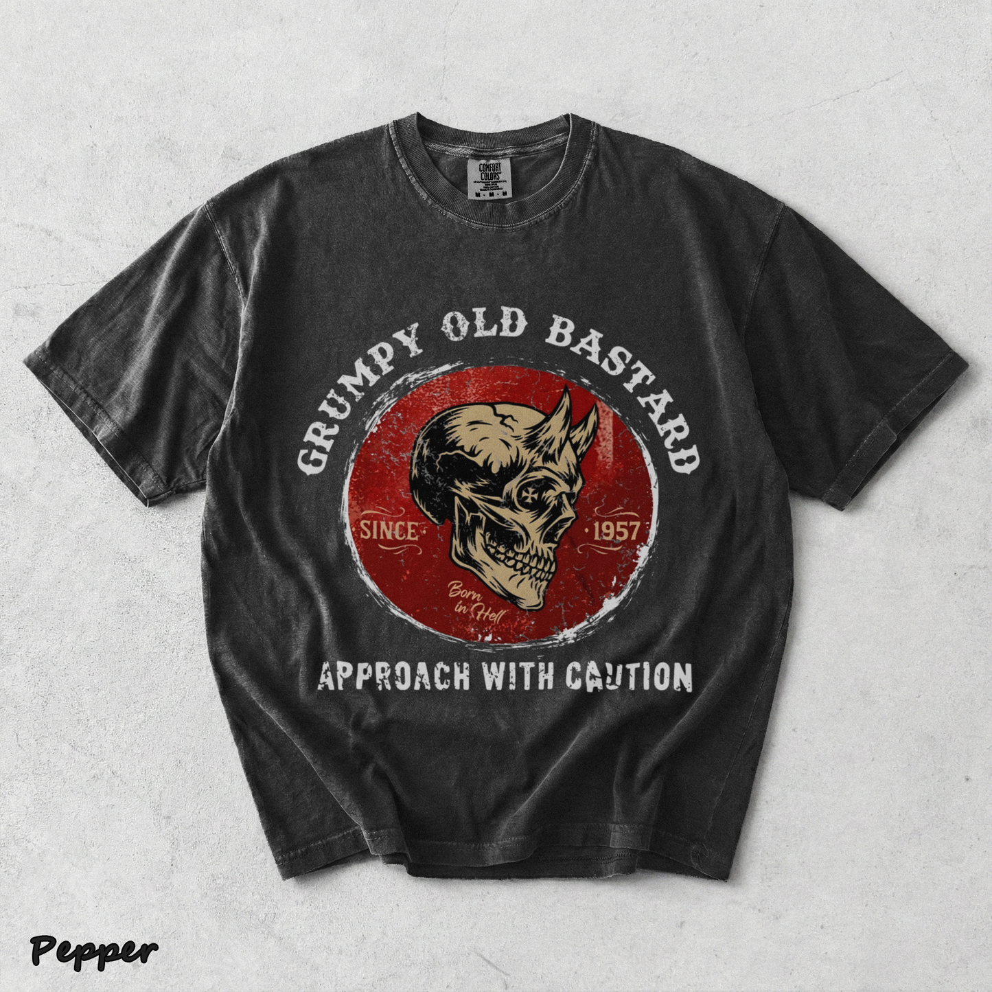 GRUMPY OLD BASTARD APPORACH WITH CAUTION Nemo black - Pepper mockup