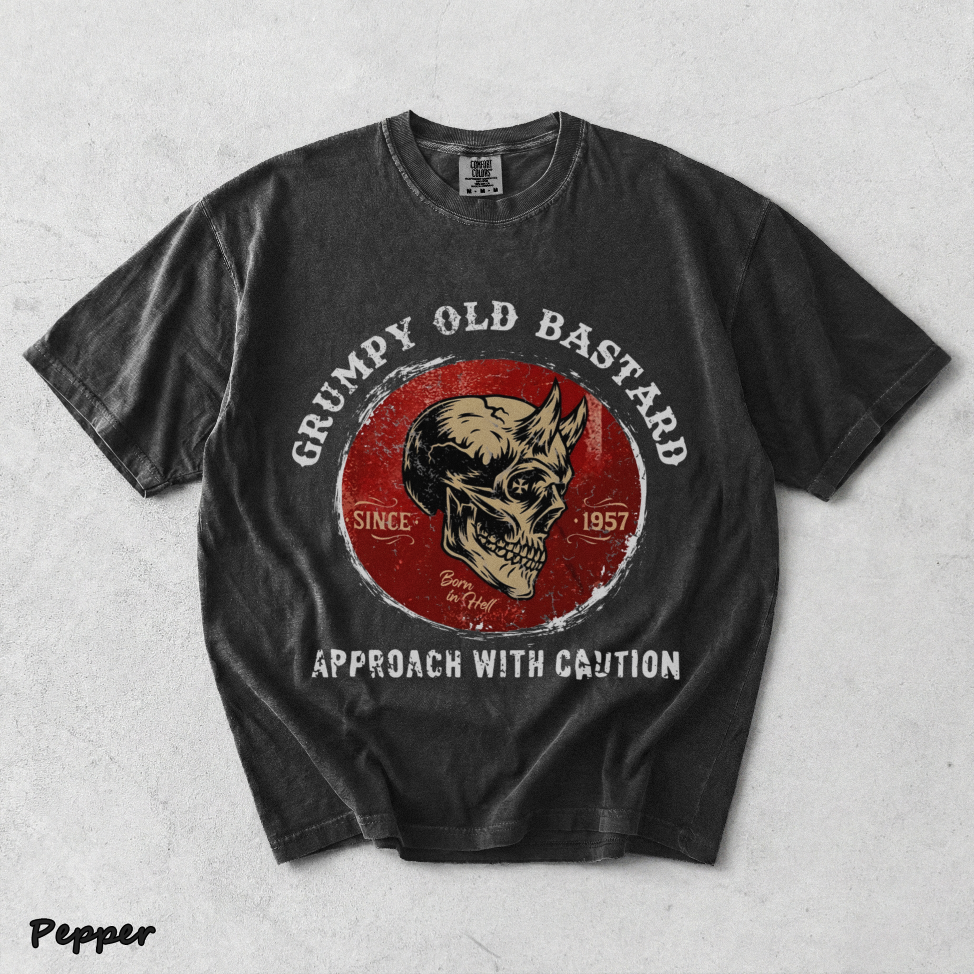 GRUMPY OLD BASTARD APPORACH WITH CAUTION Nemo black - Pepper mockup