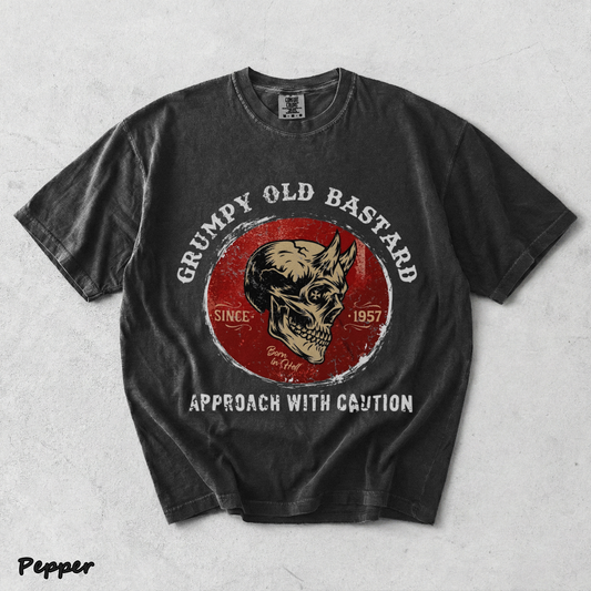 GRUMPY OLD BASTARD APPORACH WITH CAUTION Nemo black - Pepper mockup