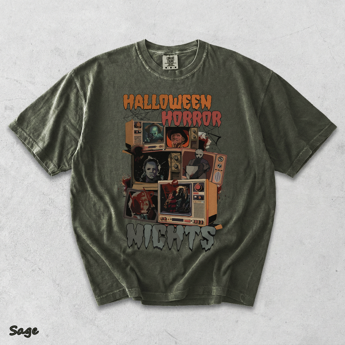 Halloween Horror Nights T-shirt - Sage mockup