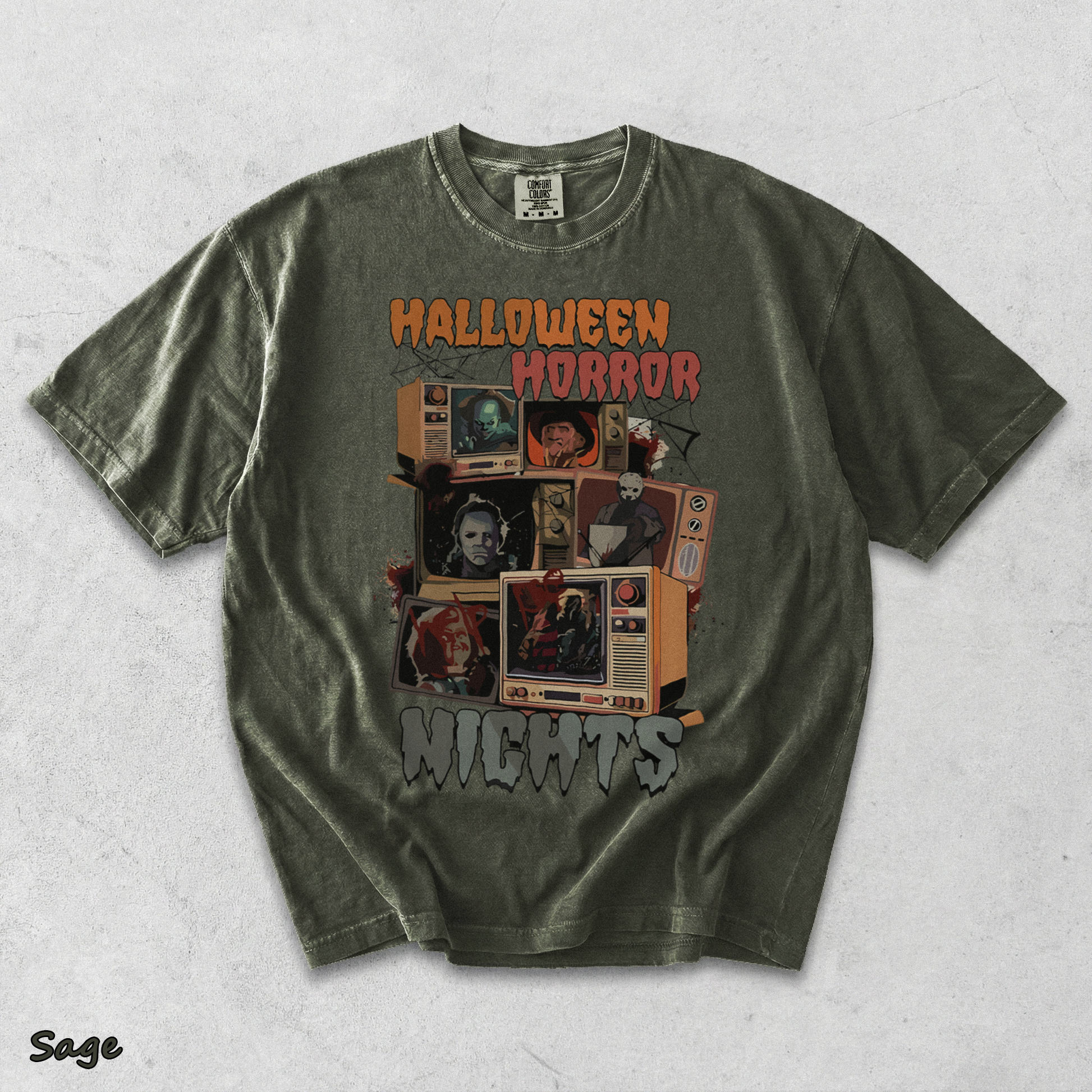 Halloween Horror Nights T-shirt - Sage mockup