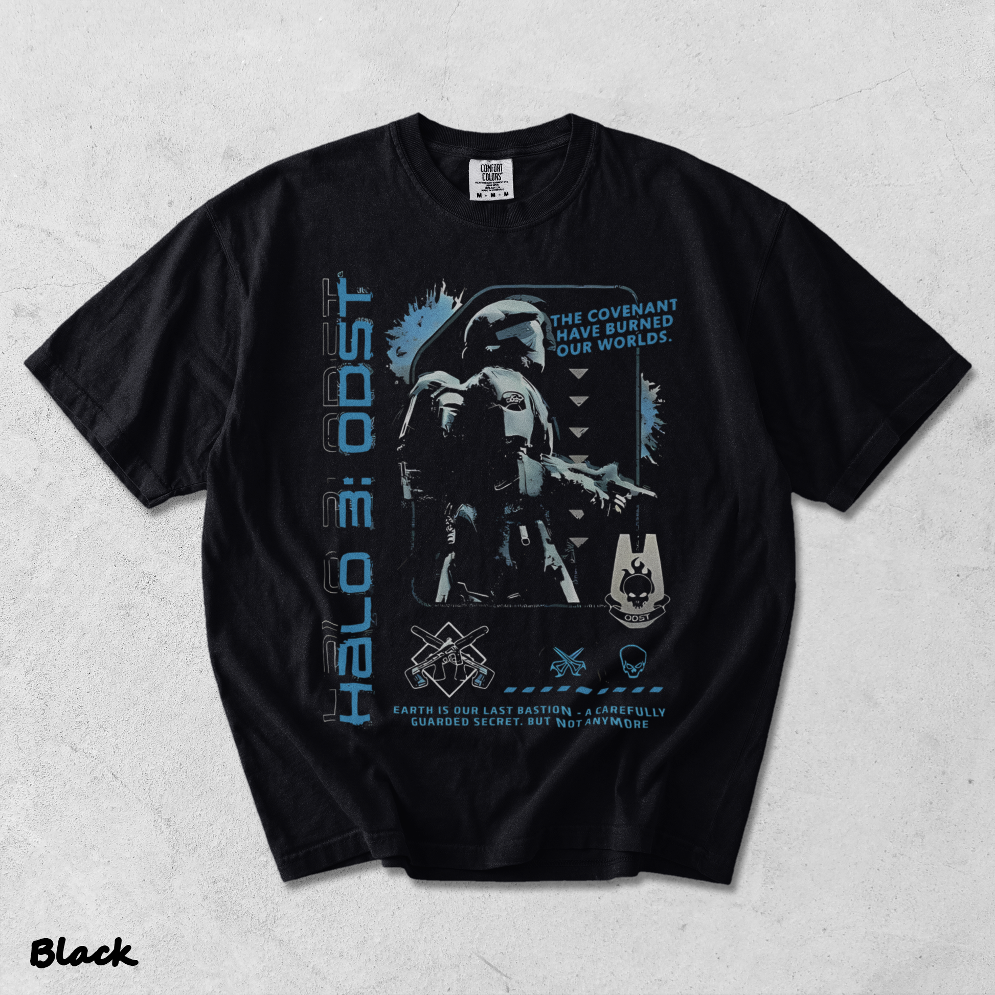 Halo ODST The Rookie F T-Shirt - Black mockup