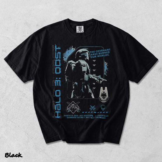 Halo ODST The Rookie F T-Shirt - Black mockup