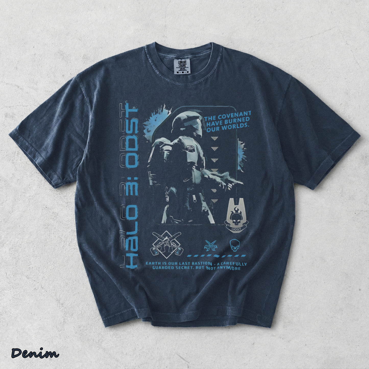 Halo ODST The Rookie F T-Shirt - Denim mockup