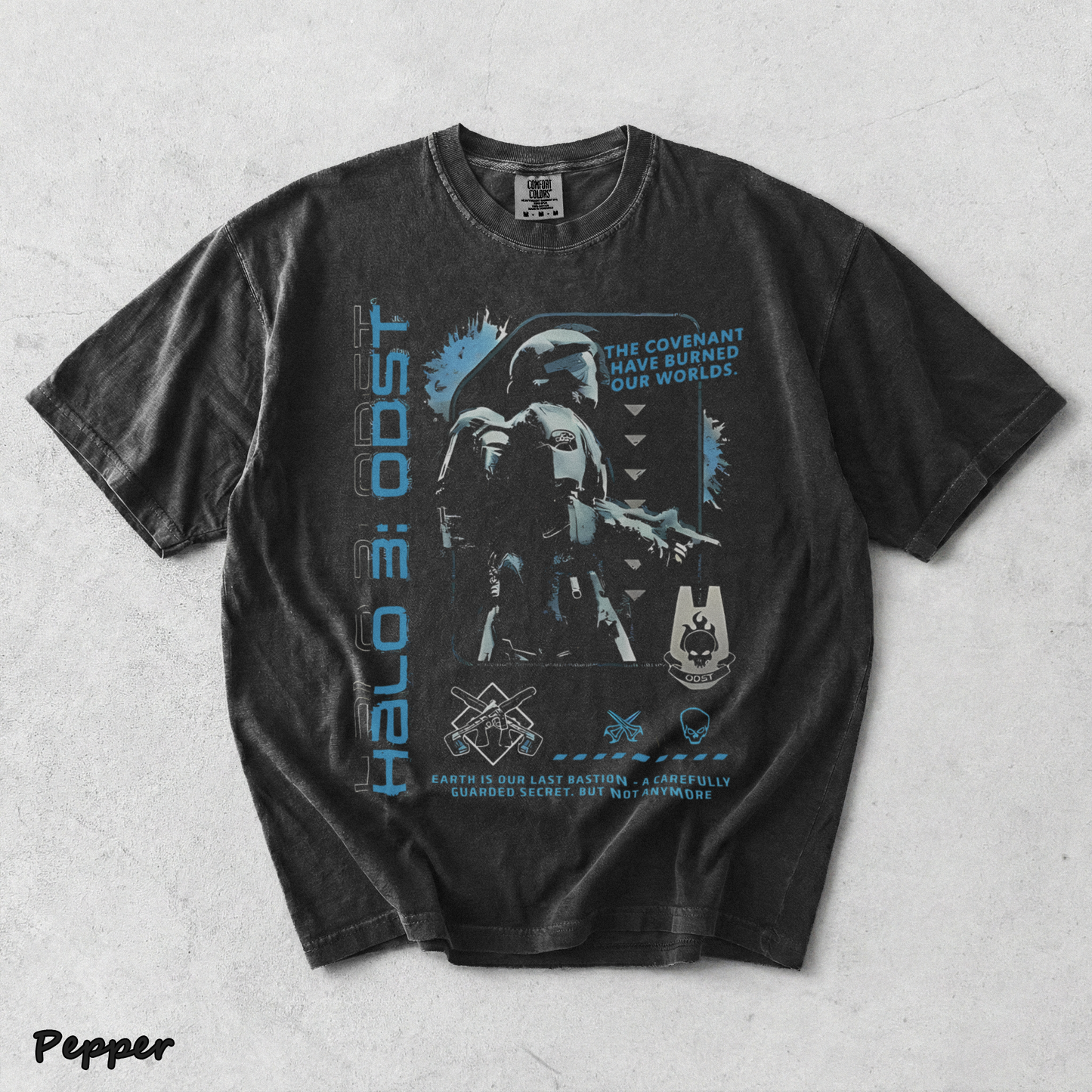 Halo ODST The Rookie F T-Shirt - Pepper mockup