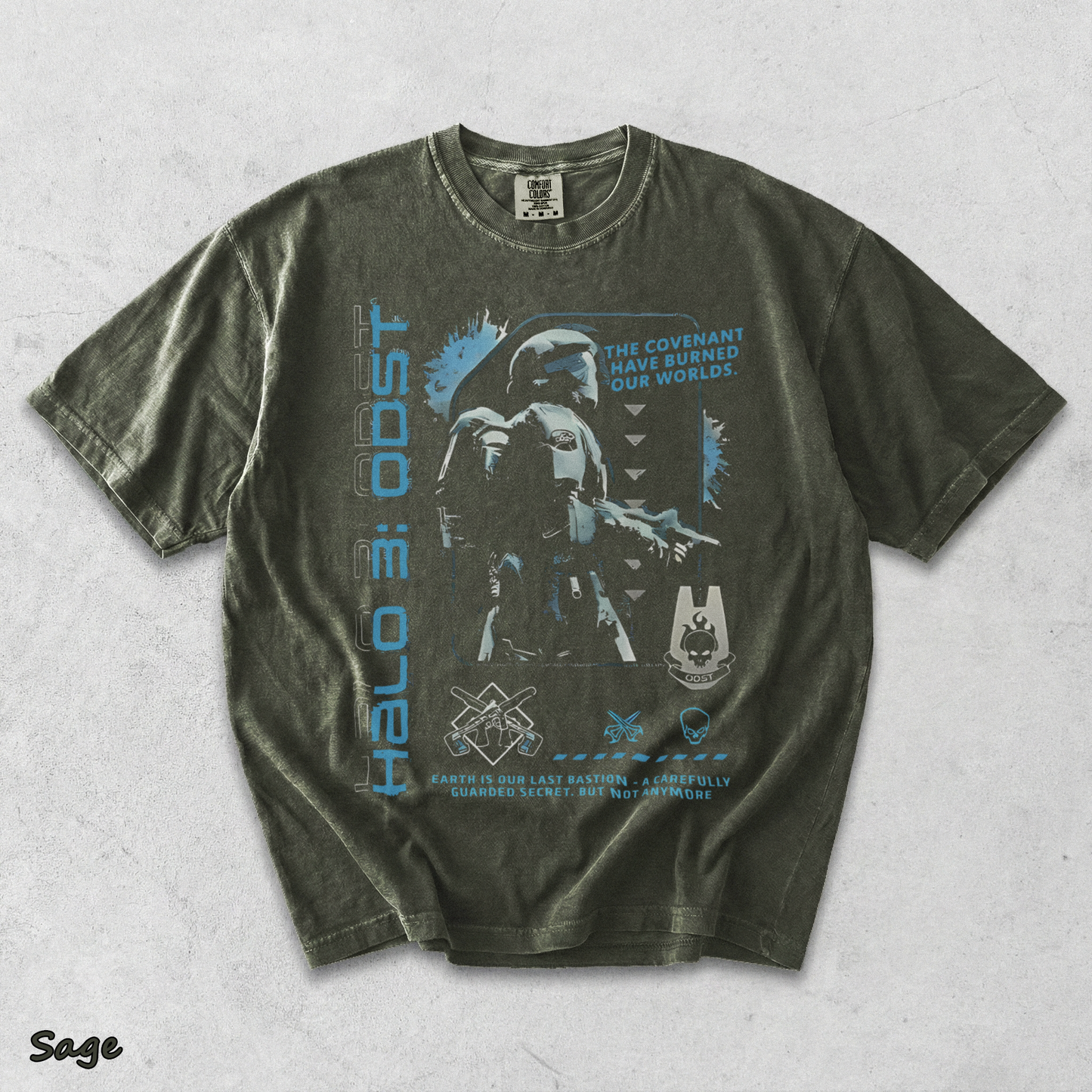 Halo ODST The Rookie F T-Shirt - Sage mockup