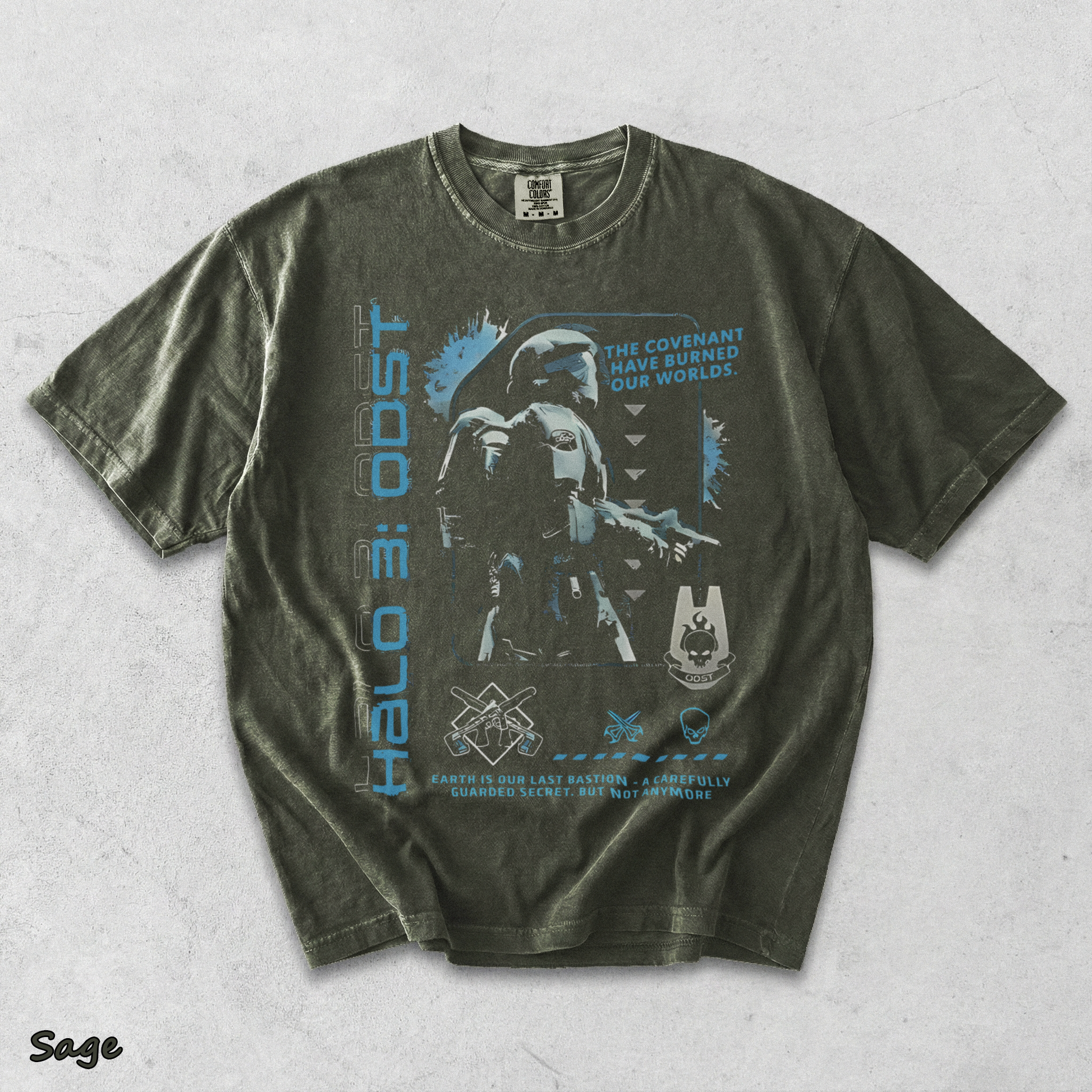 Halo ODST The Rookie F T-Shirt - Sage mockup