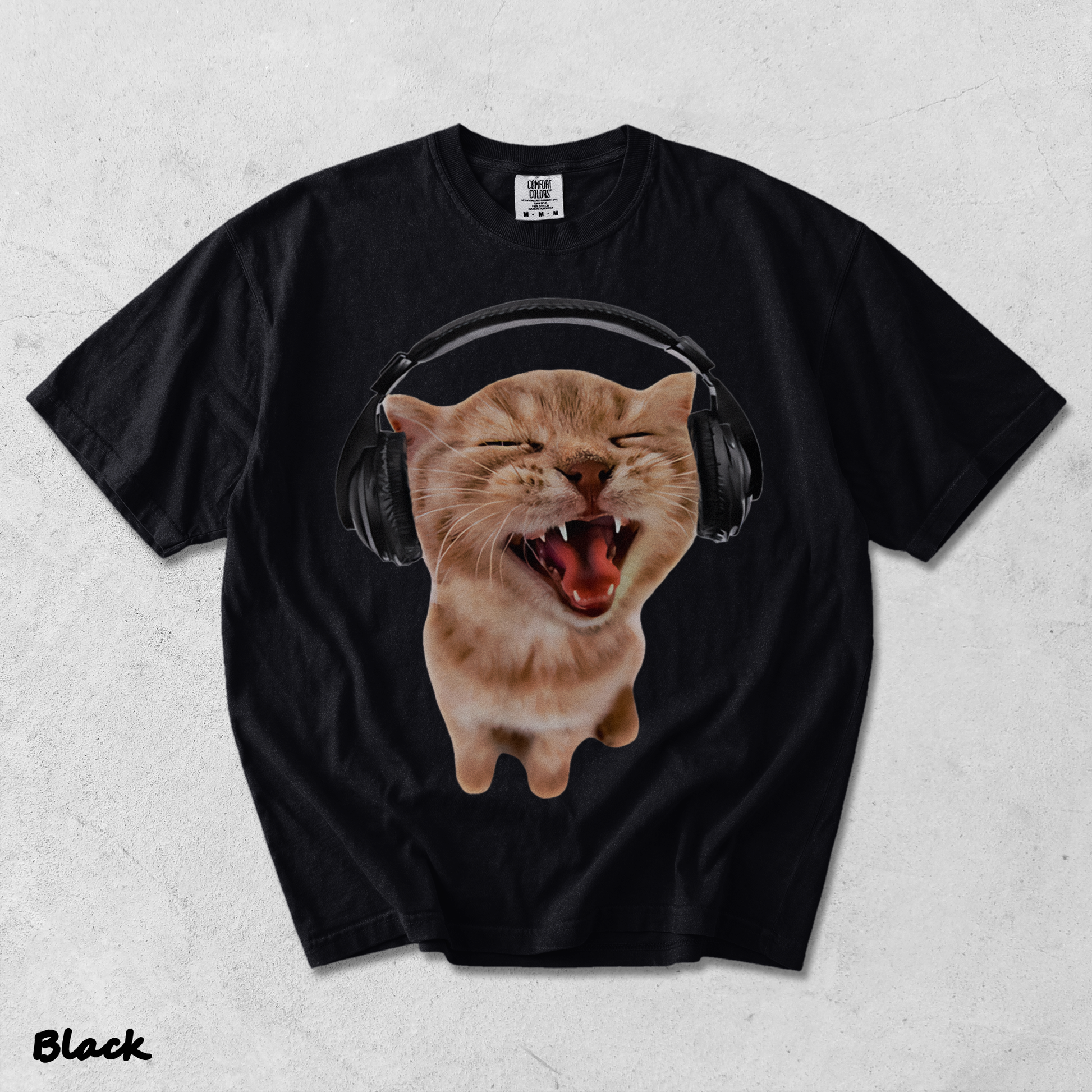 Happy Cat Headphones - Black mockup