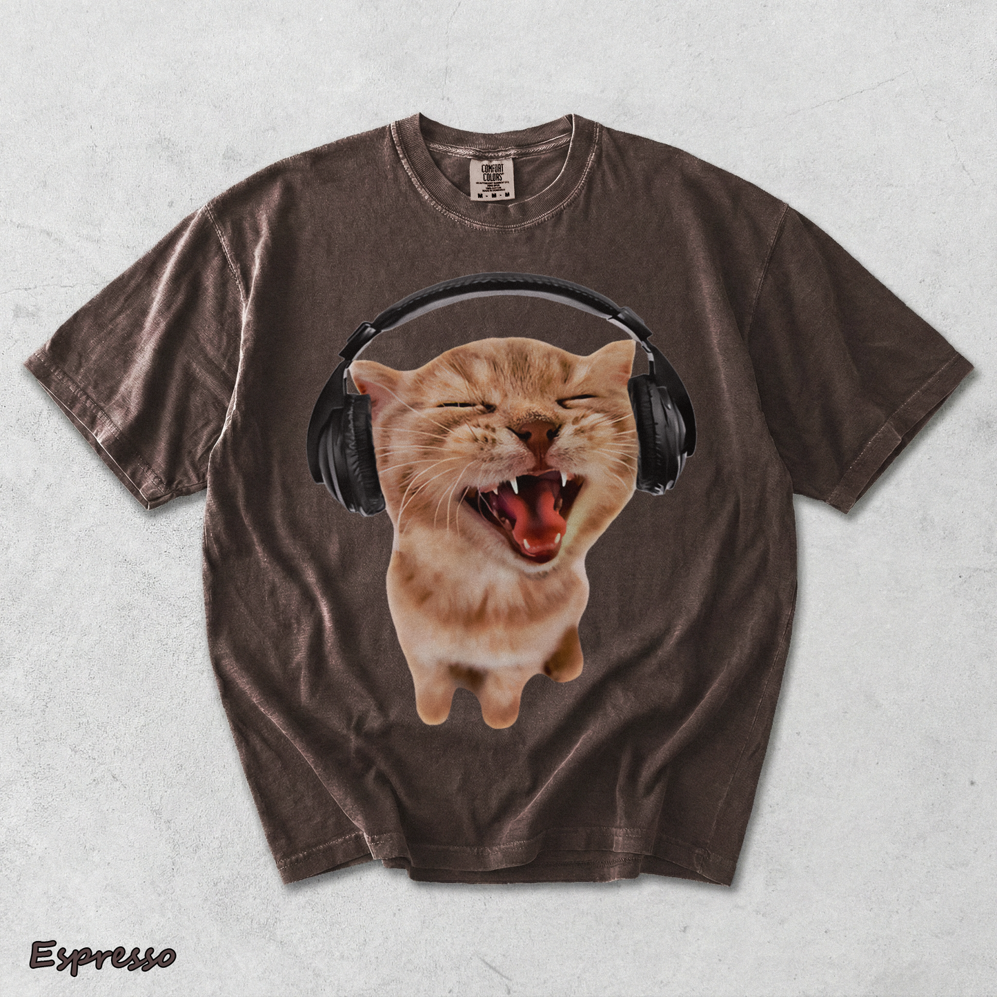 Happy Cat Headphones - Espresso mockup