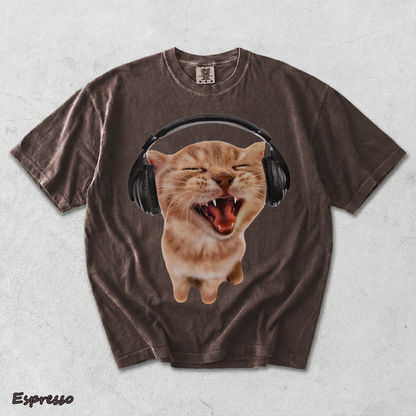 Happy Cat Headphones - Espresso mockup