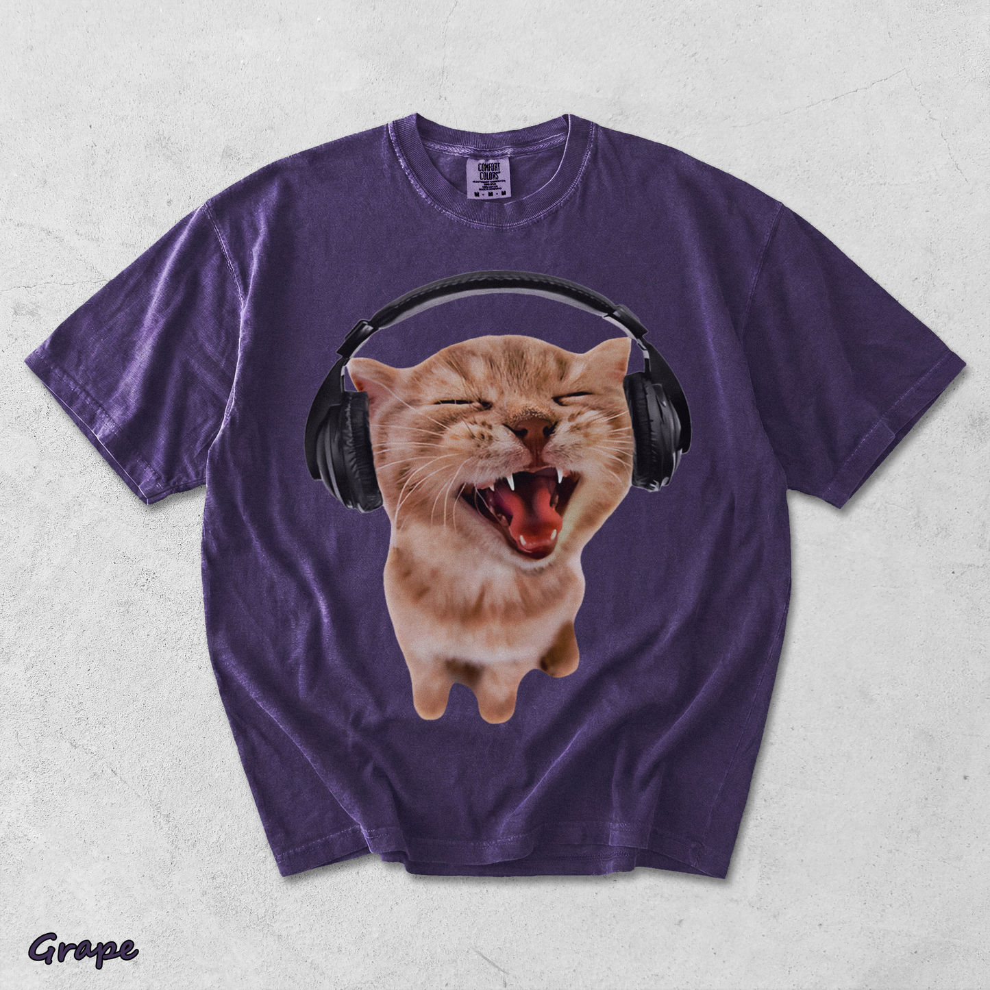 Happy Cat Headphones - Grape mockup