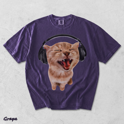 Happy Cat Headphones - Grape mockup