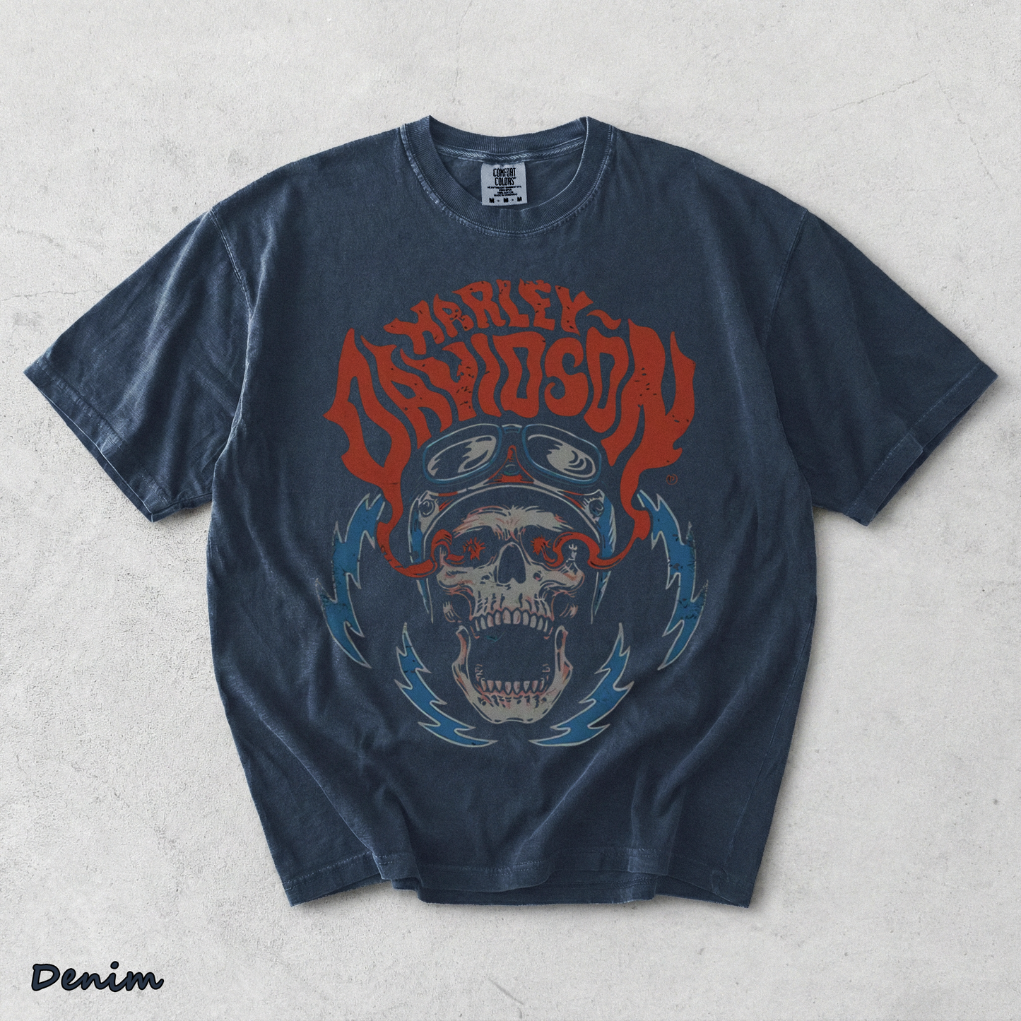 Harley Davidson Skull - Denim mockup