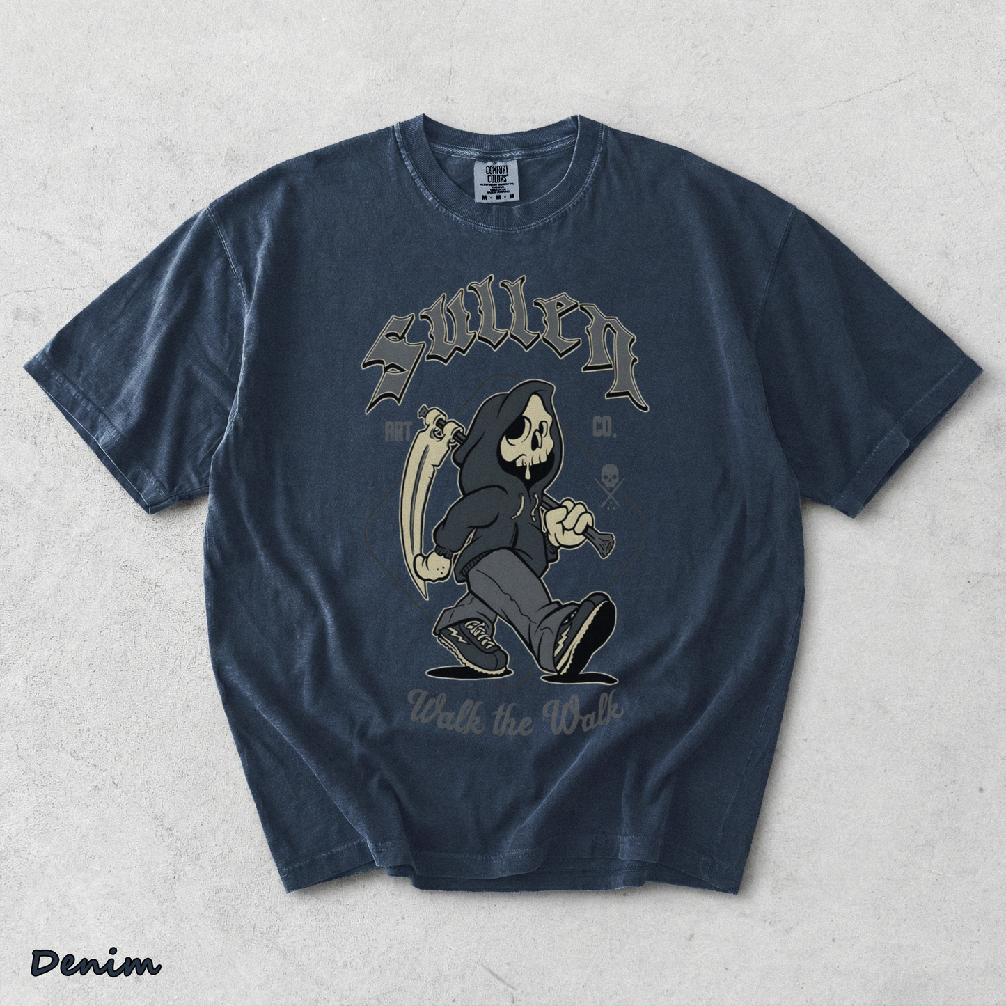 Heavyweight T-shirt - Denim mockup