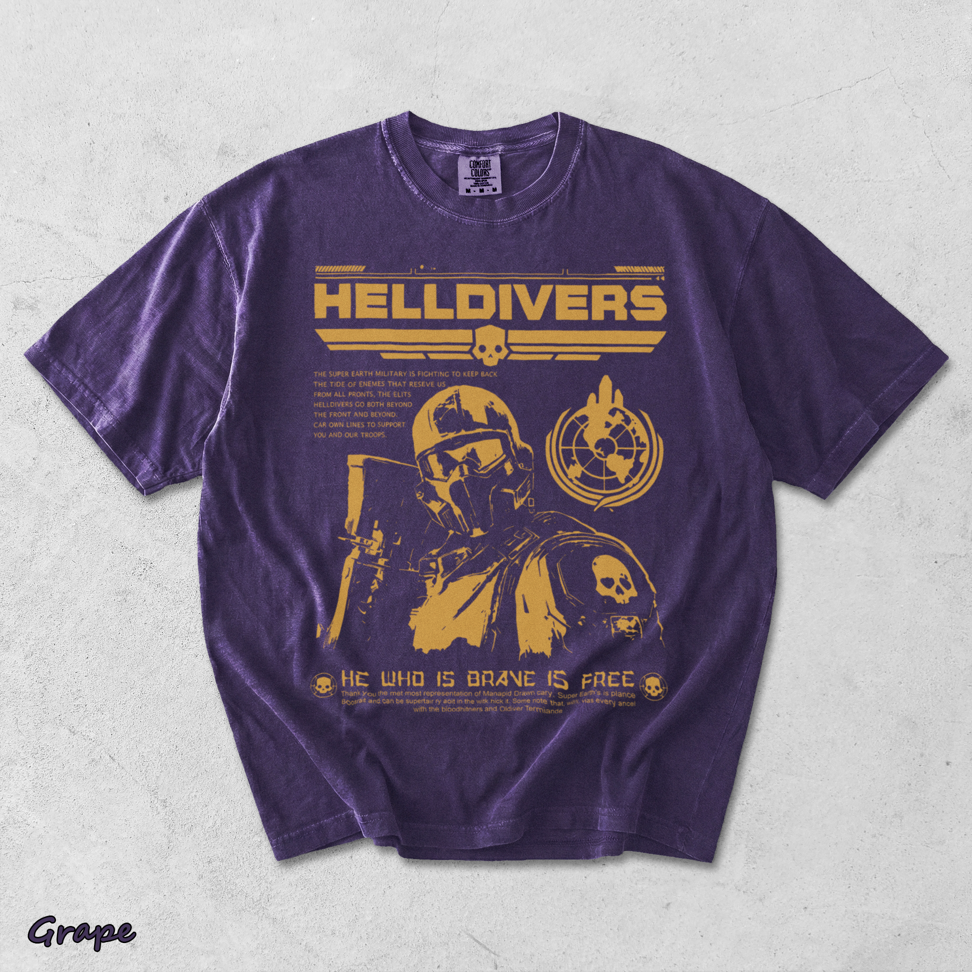 Helldivers 2 Grunge - Grape mockup
