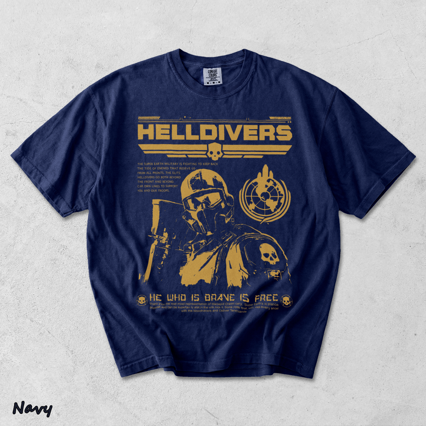 Helldivers 2 Grunge - True Navy mockup