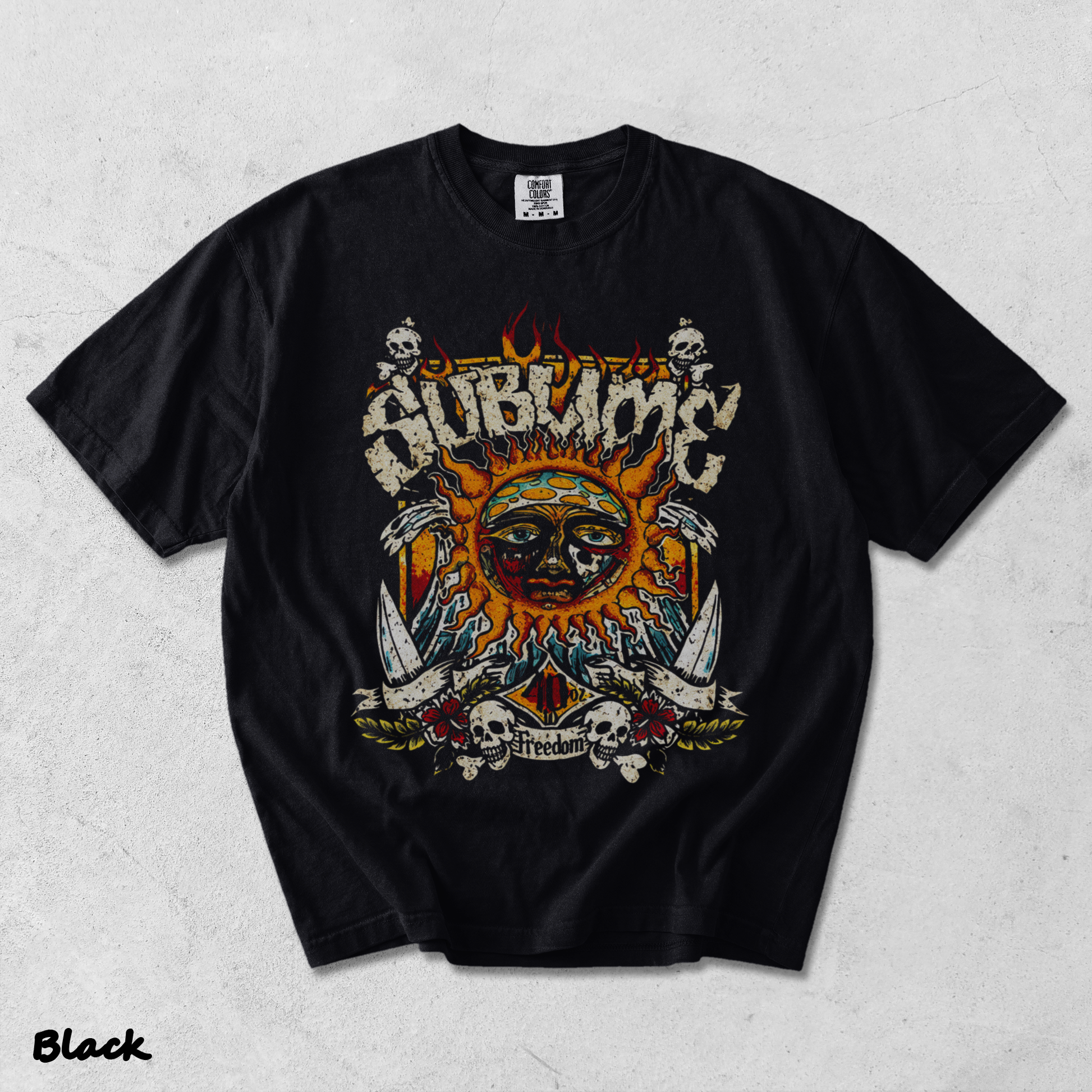 Holafish Vintage Sun pattern - Black mockup