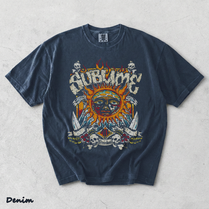 Holafish Vintage Sun pattern - Denim mockup