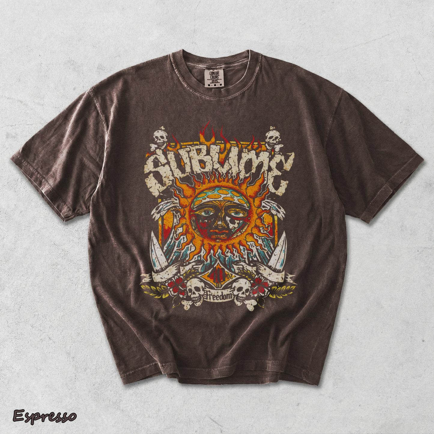 Holafish Vintage Sun pattern - Espresso mockup