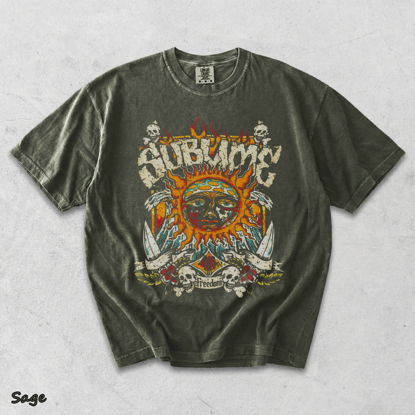 Holafish Vintage Sun pattern - Sage mockup