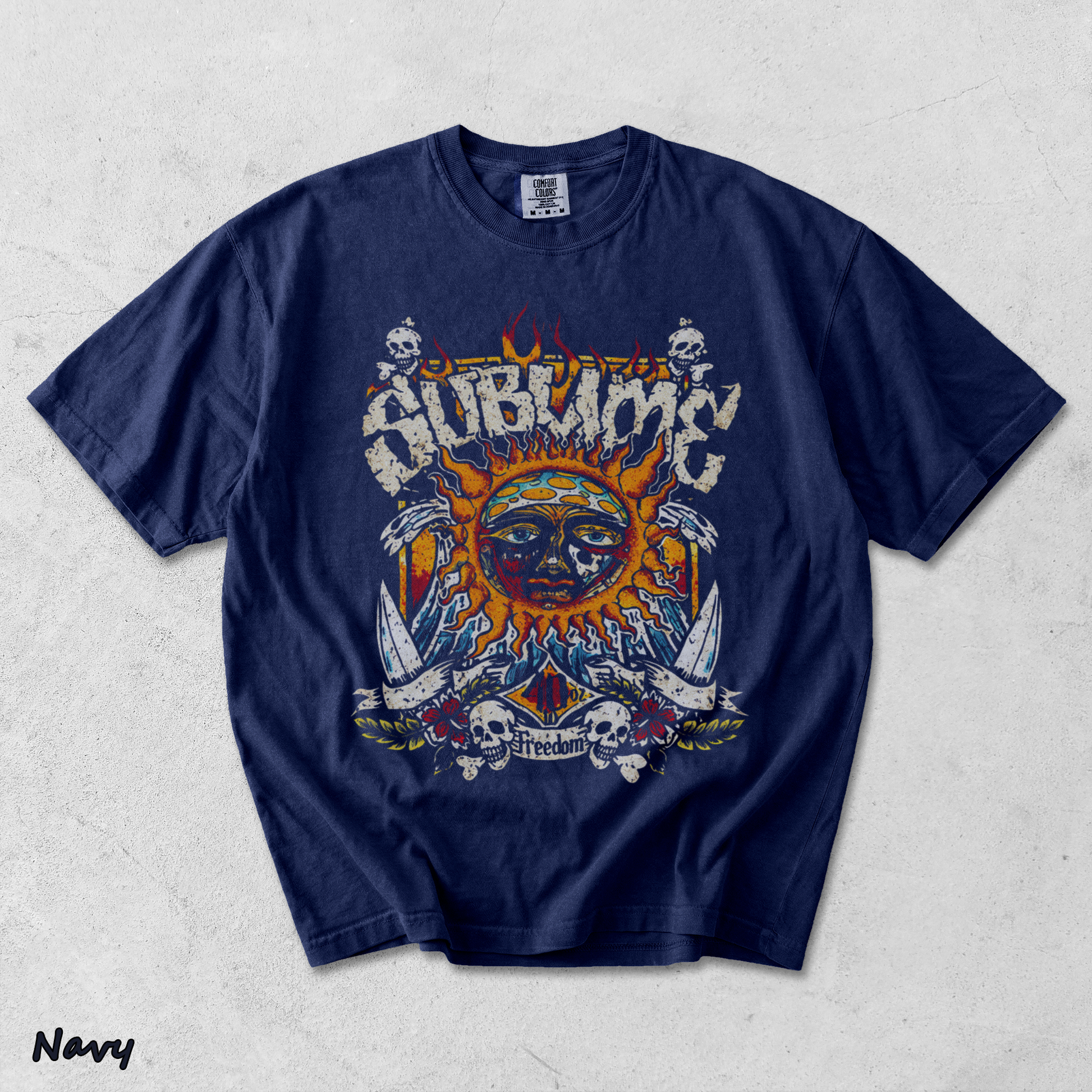 Holafish Vintage Sun pattern - True Navy mockup