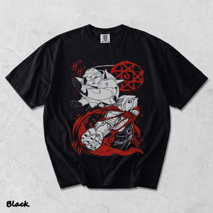 Home - Fullmetal Alchemist T-Shirt Brotherhood Alphonse Elric Black Shirt Tee All Size[L] - Black mockup