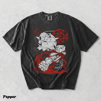 Home - Fullmetal Alchemist T-Shirt Brotherhood Alphonse Elric Black Shirt Tee All Size[L] - Pepper mockup
