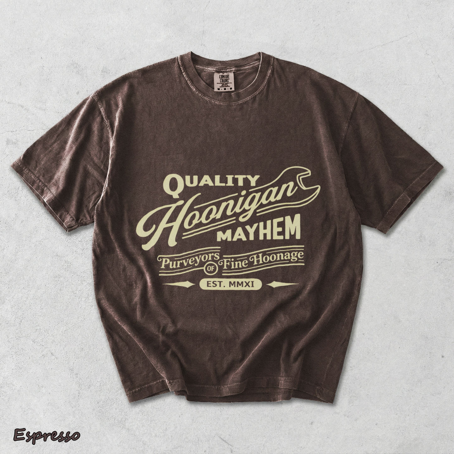 Hoonigan Mayhem - Espresso mockup